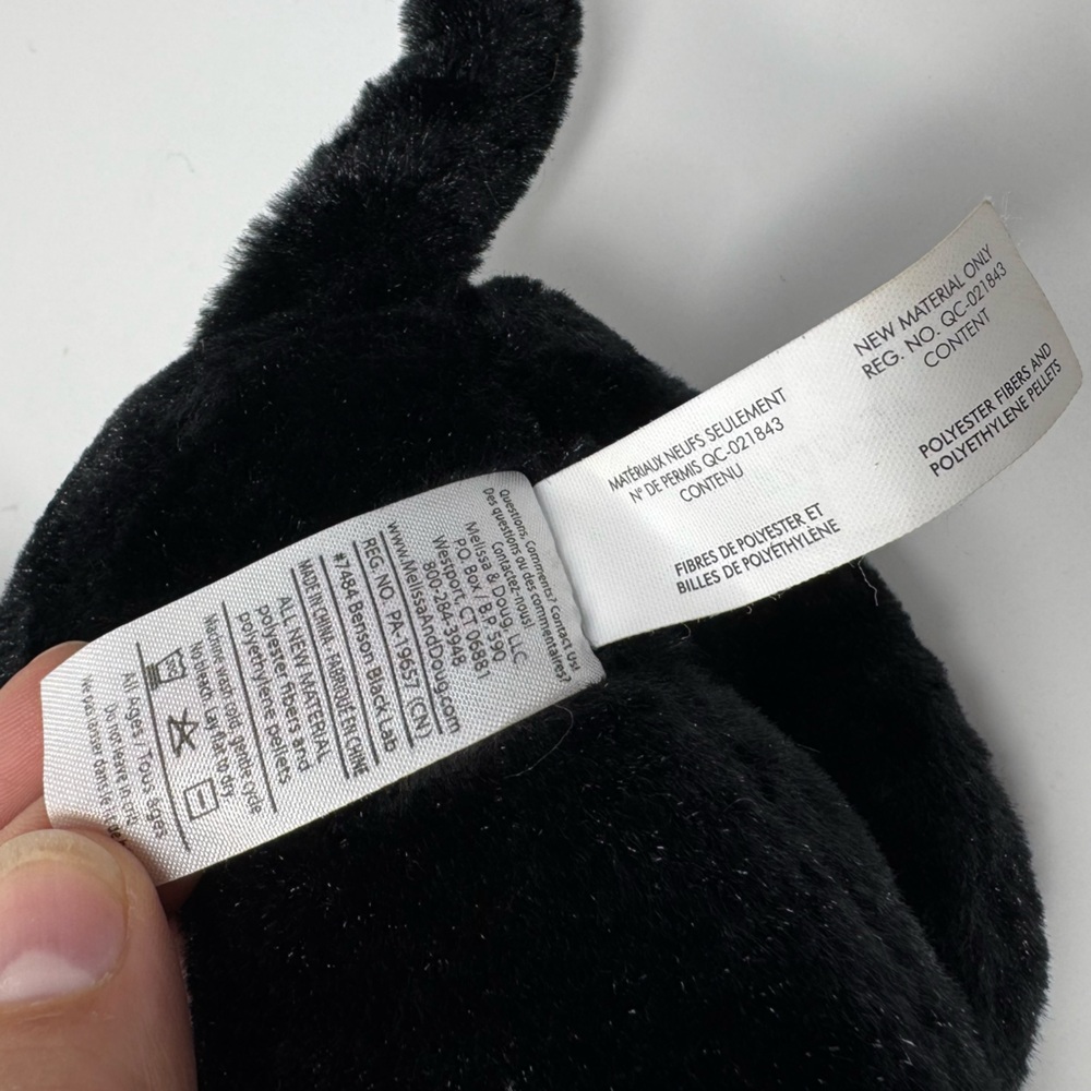Melissa and Doug Black Lab Puppy Dog Plush Stuffed Animal, 11 inch, pet, pretend - Picture 6 of 9
